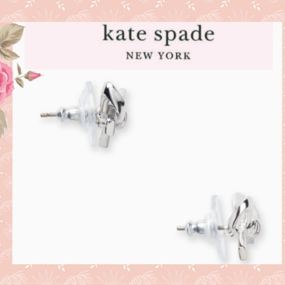 New Kate Spade Mini Bow Earrings - Picture 3 of 3